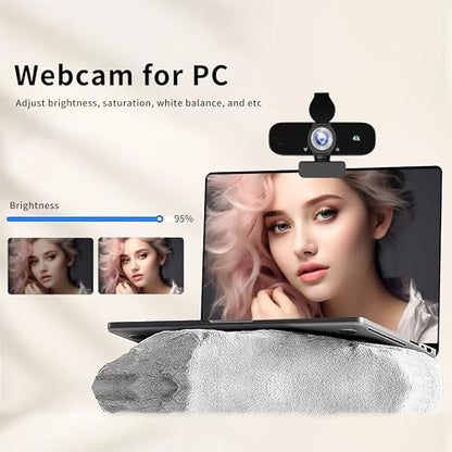 4K Webcam Camera for Computer, External Camera with Microphone, USB Plug&Play, Auto Low Light Correction, Privacy Cover, Tripod, Wide Angle for Meeting/Online Video/Zoom - style: 4K-with tripod