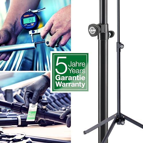 K&M Konig & Meyer 16075.000.56 Headphone Table Free-Standing Holder | Protective Rubber Padded Arm | Slip-Resistant Base | Black Structured Surface | Steel Design | Headset Accessory | German Made - style: Stand on foot
