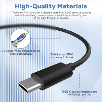3-in-1 USB C to C Charging Charger Cable Cord Compatible with Rode Wireless Go 2/ II Microphone, DJI Mini 4 Pro/ 4K / 3 Pro/ 3, Mavic 3, Air 2S, Avata Drone and Remote Controller Batteries, 3.3FT