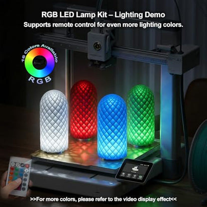 5PCS Remote Control RGB LED Lamp Kit 001 for Bambu Lab Multicolor RGB Includes Button Battery Makerworld 3D Printed DIY Hardware Model Spare Parts 5V USB Powered - color: 5 PCS RGB LED Light