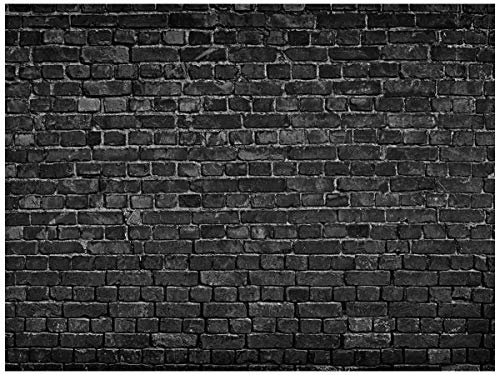 AIIKES 8x6FT Black Brick Wall Photography Backdrop - Vintage Stone Brick Design - Baby Birthday Party Decoration - Photo Booth Studio Prop 11-501 - size: 8x6ft