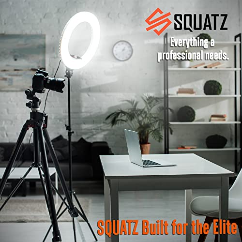 SQUATZ 11’’ LED 12W Selfie Ring Light with Wired Control, 3 Color Modes, 10 Brightness Levels, Tripod Stand with 6 Sections, Phone Holder, Adjustable Brightness Levels for Influencers, YouTube, TikTok