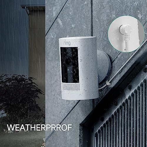 OLAIKE Indoor/Outdoor Power Adapter Ring Stick Up Cam Battery 3rd Gen/2nd Gen/Plug-in, Weatherproof Cable(5m/16ft) to Continuously Charge Camera (No Camera), White - color: (16 ft/5 m,1 Pack) White