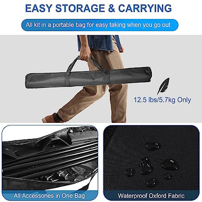 FUDESY Backdrop Banner Stand, 10x8ft Heavy Duty Display Frame, Adjustable Metal Telescopic Tube, Step and Repeat Background Stand Kit for Trade Show, Photography Photo Booth, Party, with Sandbags - size: 8x10ft