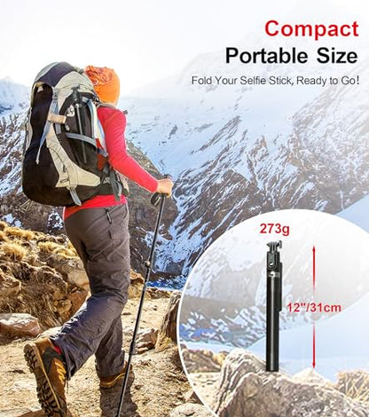 Selfie Stick Phone Tripod with Remote and LED Fill Lights - ASHINER 70 inch Heigh Cell Phone Holder for Travel, Vlogging, Live Streaming Video and Photos,Phone Stand Compatible with iPhone and Android