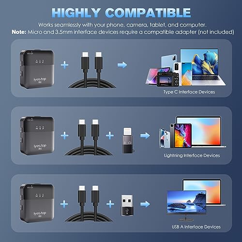Wireless Lavalier Microphone with Real-Time/Audience Monitoring, Audio Ducking, Accompaniment, Reverb, Mute, Noise Cancellation - Mini Clip-on Lapel Bluetooth Mic for iPhone, iPad, Android Phone, PC