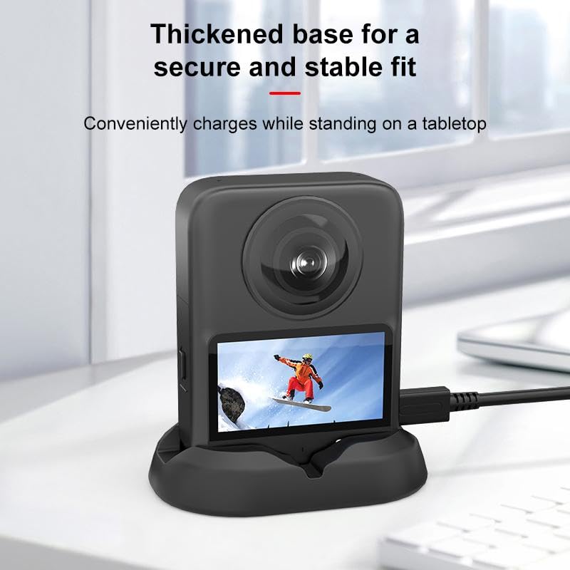 Silicone Desktop Stand for DJI Osmo 360 – Anti-Slip, Scratch-Proof Base, Dustproof & Waterproof, Stable Camera Stand for Desk (Black) - color: for DJI Osmo 360