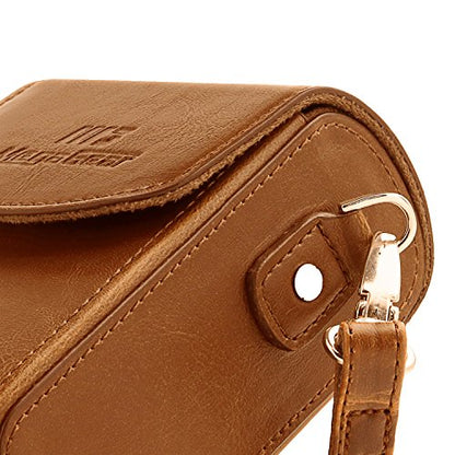 MegaGear MG768 Leather Camera Case with Strap compatible with Canon PowerShot G7 X Mark III, G7 X Mark II, G7 X - Light Brown - color: Light Brown