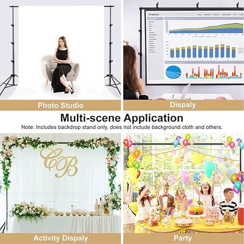 Photo Backdrop Stand, 10x9ft(WxH) Adjustable Photography Backdrop Stand, Aluminum Alloy Studio Photo Background Stand Support System for Party, Wedding, Photography, Advertising Display - size: 10x9ft(WxH)