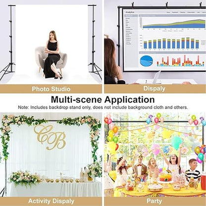 Photo Backdrop Stand, 10x9ft(WxH) Adjustable Photography Backdrop Stand, Aluminum Alloy Studio Photo Background Stand Support System for Party, Wedding, Photography, Advertising Display - size: 10x9ft(WxH)