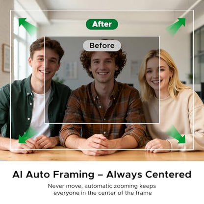 UGREEN FineCam Pro 2K Webcam Support 1080P@60Hz for PC/Mac, 1/2.55" Sensor, Face AE, AI Noise-Canceling Mic, Gesture Control, Auto Focus for Streaming, Conference, OBS, Zoom, Switch 2, Privacy Cover