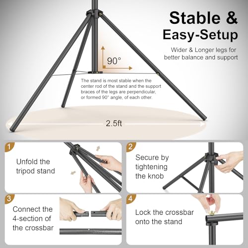 LINCO Lincostore Backdrop Support Stand Kit 10x7.1ft Adjustable Photography Studio Photo Background Support System with Carrying Bag for Green Screen Muslin, 4173-U (10ft Wide 7.1ft high) - size: 10ft wide 7.1ft high