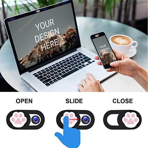 Webcam Cover Slide 6 Packs Ultra-Thin Camera Covers for Computer Laptop Desktop Smartphone to Protect Your Privacy and Security, Cute Dog Paw - color: Paw 6