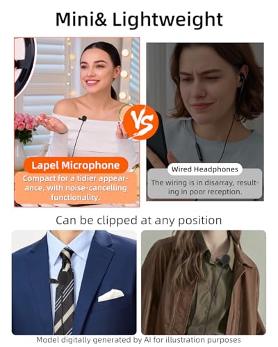 USB C Lavalier Lapel Microphone,USB Small Microphone Clip-on for Phone, Computer Mic for Voice Amplifier,Speakers,Computer,Live Streaming,Laptop(4.9FT/1.5M)