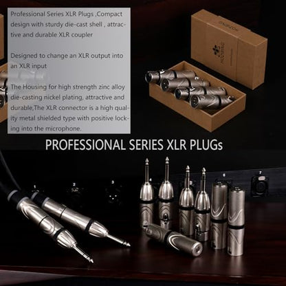 XLR to 1/4 6.35MM Microphone Audio Adapter,1/4" TRS to XLR Female Splitter,6.35mm Stereo Jack to 3PIN Guitar Converter (D1054) - color: XLR Female to 1/4 TRS Female(D1054)