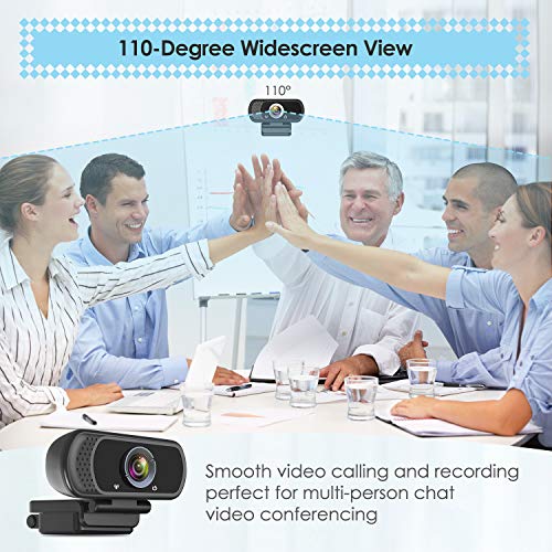 ToLuLu 1080P Webcam with Microphone, HD Webcam Web Camera with Tripod Stand, Widescreen USB Computer Camera, Streaming Mic Web cam for Online Calling/Conferencing,Facetime/YouTube Desktop Laptop PC - style: 1080P Webcam with Cover & Tripod