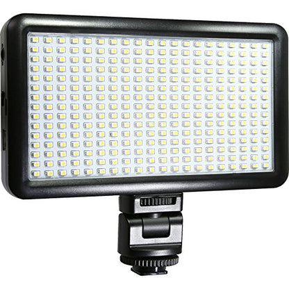 Vidpro LED-300 Photo and Video Light Kit - On Camera Panel LED Light - Adjustable and Dimmable Light Fits Cameras Video Camcorders and DLSR w/Hot Shoe Includes Rechargeable Battery Diffuser and More - size: LED-300