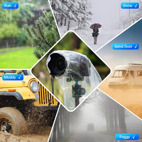 2 Pack Camera Rain Cover Clear Sleeve Protector for Sony A7RVI A7R V A7 IV A7S III II A6700 A6600 A6500 A6400 A6300 A6100 A6000 A7C Nikon Z8 Z5 Z50 Z30 Z7 Z6 II D780 D7500 D5600 D3500 P1000 Canon R6V - color: for Most Camera
