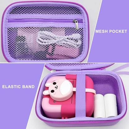 Makolle Kids Camera Case Compatible with Goopow/ESOXOFFORE Seckton/Dylanto/CIMELR Children Digital Video Camera Toys Holder for SD Card、Prints Paper、USB cable, card reader More- Purple (Box Only) - color: Purple