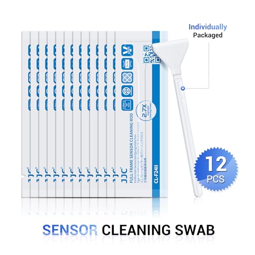 12pcs 24mm Full Frame Sensor Microfiber Cloth Cleaning Swab Cleaning Stick for Reflex & Mirrorless Digital Camera CCD CMOS Disposable Camera Sensor Swab Kit