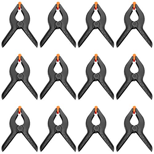 ZOENHOU 6 Inch 12 PCS Spring Clamp Set, Nylon Plastic Clips Heavy Duty Clamp with Flexible Jaw Pad and Anti-slip Handles for Woodworking Backdrop Photo Studio Craft DIY Art - size: 6 Inch 12PCS