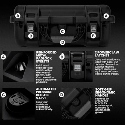 NANUK 920 Hard Case with Padded Divider, IP67 Waterproof, Dustproof and Impact Resistant, 16.7” x 13.4” x 6.8”, Rugged Construction for Ultimate Protection, Made in Canada – Black - color: Black, style: Padded Divider