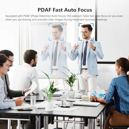 4K Webcam for PC, PDAF Streaming Camera with Dual Noise-reducing Mics, Fast Auto Focus, Auto Light Correction, 5x Zoom, 8MP USB Webcam with Privacy Cover, Plug and Play, for Switch 2/ Zoom/Teams/Meet - style: 4K Webcam with Dual Mics