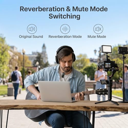 Loocam Mini Microphone for iPhone with Charging Case, Wireless Lavalier Microphone for Video, Recording, Vlog, 24H Standby Lavalier Microphone, Hi-Fi Audio, Noise Cancellation, 131FT Range
