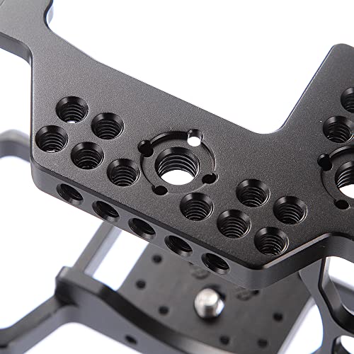 Hersmay A7III Cage with Top Handle, A9 Camera Cage for Sony A7III / A7RIII /A9 /A7II Mirrorless Camera, Multiple 1/4" 3/8" Screw Holes for Vlogging Video Shooting Filmmaking Rig - size: For Sony A7III/A7RIII/A9/A7II