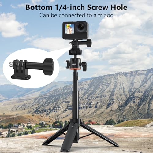 VRIG 1/4" Thread to GoPro-Adapter, Tripod Mount Action Camera Accessories Compatible with GoPro Hero 13 / Mission 1 Pro, DJI Osmo Action, Insta 360 Ace and More - style: 1/4 Thread to Gopro Adapter