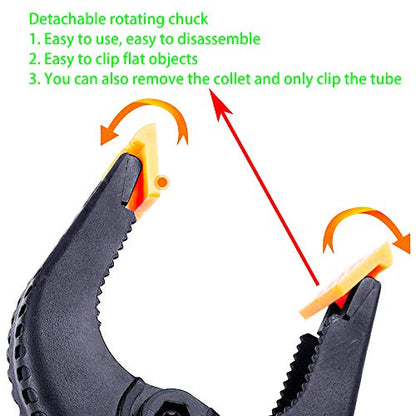ONDY 4-Pack 6 Inch Spring Clamps, Heavy Duty Plastic Clamps Nylon Clips for Background, Photo Studio and Any More - size: 6 inch