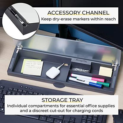 ECR4Kids MessageStor Keyboard Write and Store, Desk Organizer, Grey