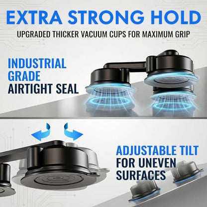 Insta 360 Car Mount, 360 Camera Car Mount Kit, 5 in 1 Suction Cup Camera Mount Kit, Compatible with GoPro, Insta 360 & Smartphones, Extra Strong Hold & Invisible Selfie Stick