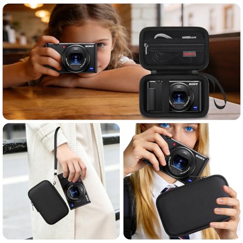 Case for Sony ZV-1F/ ZV-1/ ZV-1 II/Sony RX100 VII/ RX100 III Digital Camera | Sony ZV-1F/ ZV-1/ ZV-1 II/ RX100 VII Digital Camera Carrying Case, Hard Travel Protective Bag, Pocket fits Accessories, Black - color: Black