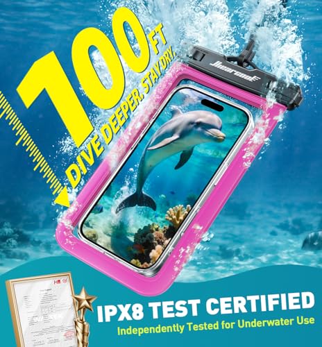 Hiearcool Waterproof Phone Pouch,Waterproof Phone Case for iPhone 17 16 15 14 13 Pro Max Plus up to 8.9",IPX8 Cellphone Dry Bag for Beach Cruise Travel-Bright Red-2Pack - color: 2Bright Red