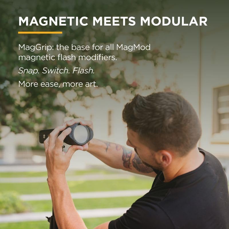 MagMod MagSphere 2 & MagGrip 2 Bundle, Modular Lighting Control System | MagSphere 2 and MagGrip 2 Kit, Magnetic Flash Diffuser for On-Camera Photography, Fits 99% of Speedlites, Quick Setup