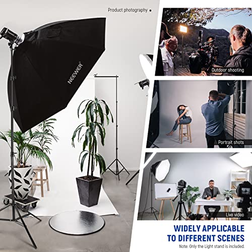 NEEWER 9.8ft/3m Air Cushioned Light Stand, Heavy Duty Metal Photography Tripod Stand with 1/4" to 3/8" Reversible Spigot, 3 Way Mounting Interface & Metal Locking Knobs, Max Load 5.5lb/2.5kg - size: 300cm w/Air Cushioned