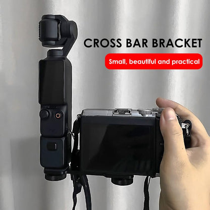 Triple Cold Shoe Mounts Plate Microphone Led Video Light Extension Bracket Microphone Stand Rig Compatible for DJI OSMO Mobile 3 2 OM 4 Zhiyun Smooth 4/Feiyu Vimble 2 Gimbal Stabilizer - color: ST-002-1
