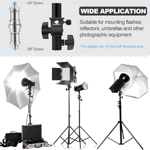 WELLMAKING U-Shape Camera Flash 180°Swivel Mount Bracket with Standard 1/4 to 3/8 inch Metal Male Screw Spigot Stud Compatible for Umbrella Softbox Reflector Holder Stand for Video Light Studio Light - style: U-Shape Mount
