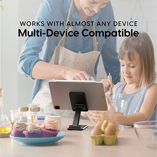 TALK WORKS Adjustable Cell Phone Desk Mount Compatible w/iPhone 15/15 Pro/15 Pro Max, 14/14 Plus/14 Pro/14 Pro Max, 13/13 Pro/13 Pro Max - Flexible Stand for Office, Home, Tabletop (Black) - color: Black