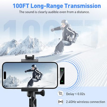 USB-C Wireless Microphone with Charging Case for iPhone 15/16/17 & Android