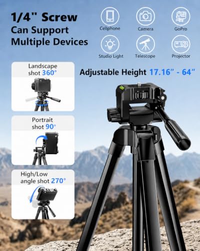 UBeesize Vlogging Kit for iPhone/Android, YouTube Starter Kit with Wireless Lavalier Microphone, Full & Flexible Tripods, LED Fill Light, for Tiktok Content Creators, Video Recording & Live Streaming