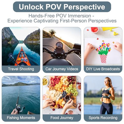 Neck Phone Holder for Recording, Magnetic Neck Mount for Phones, Hand Free Cell Phone Holder with Anti-Vibration Chest Strap for Recording POV/Vlog Video Selfie, Compatible with iPhone, Android, Gray
