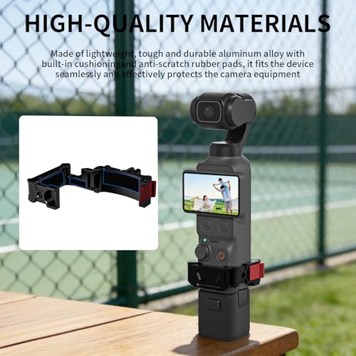 Expansion Adapter Frame Accessories Compatible with DJI Osmo Pocket 4/4Pro/3/Xtra Muse Aluminum Alloy Action Camera Protective Cage, Metal Bracket Mount with 1/4" Screw Holes/Gopro Adapter/Cold Shoe
