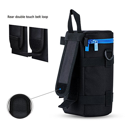 JJC Deluxe Lens Case Pouch Bag for Canon EF 100-400mm f4.5-5.6L IS USM/EF 70-200mm f2.8L, RF 600mm f11 IS STM, Nikon AF 80-200mm f2.8D/AF-S 70-200mm f/2.8G & More Lenses Below 4.3" x 8.8"(D x L) - size: XXXL Size