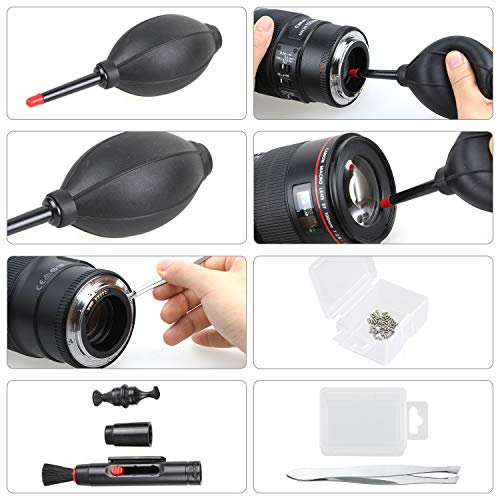 14-in-1 Camera Lens Cleaning Kit - Mirrorless & DSLR Sensor Cleaning Kit for Canon, Sony, Nikon Including Lens Blower, Detergent, Swabs, Cloth, Pen, Brush - size: 14 IN 1