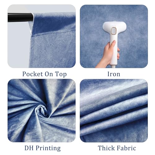 8x10FT Abstract Blue Photography Backdrop Professional Studio Background for Portrait Product Video Photo Props Photoshoot - color: Blue