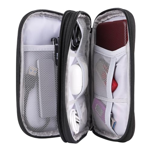 JIAKAI Travel Cable Organizer - Electronics Accessories Bag-Black - color: Double Layer - Black