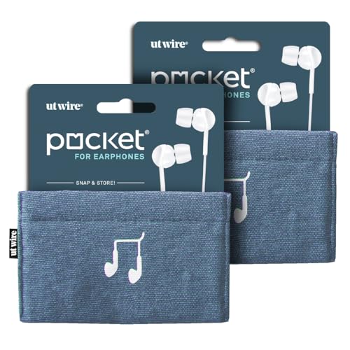 UT Wire Pocket Mobile Charger Case Pouch (Slate Blue, Earbud Case | 2 Pack) - color: Slate Blue, size: Earbud Case | 2 Pack