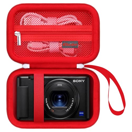 Case for Sony ZV-1F/ ZV-1/ ZV-1 II/Sony RX100 VII/ RX100 III Digital Camera | Sony ZV-1F/ ZV-1/ ZV-1 II/ RX100 VII Digital Camera Carrying Case, Hard Travel Protective Bag, Pocket fits Accessories, Red - color: Red